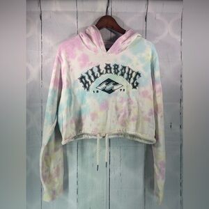 Billabong Sweatshirt Cropped Womens Surfline Tie Dye Pullover Hoodie Outdoor L